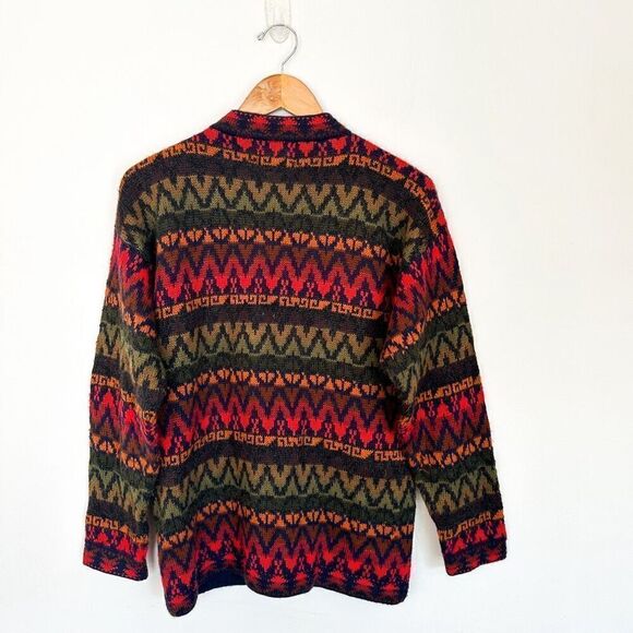 The Alpaca Connection Handmade in Peru Alpaca  Unisex Button Down Multi Color Ch - Picture 2 of 9